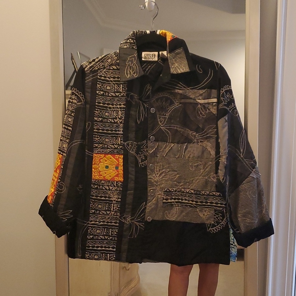 Chico’s Design Embroidered Patchwork Jacket, Size 0